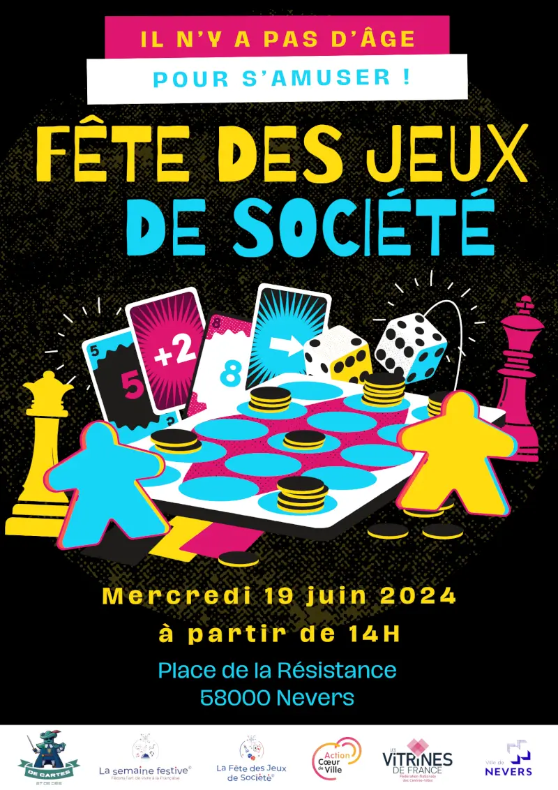 Affiche officielle Fête des Jeux de société à Nevers 2024