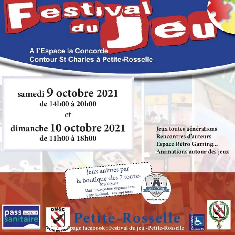 Affiche officielle Festival du jeu à Petite-Rosselle 2021