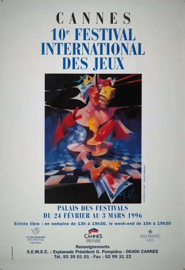 Affiche officielle Festival International des Jeux 路 FIJ Cannes 1996