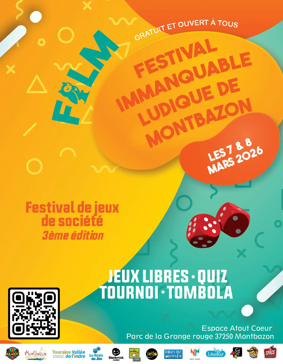 Affiche officielle Festival Immanquable Ludique de Montbazon 2026