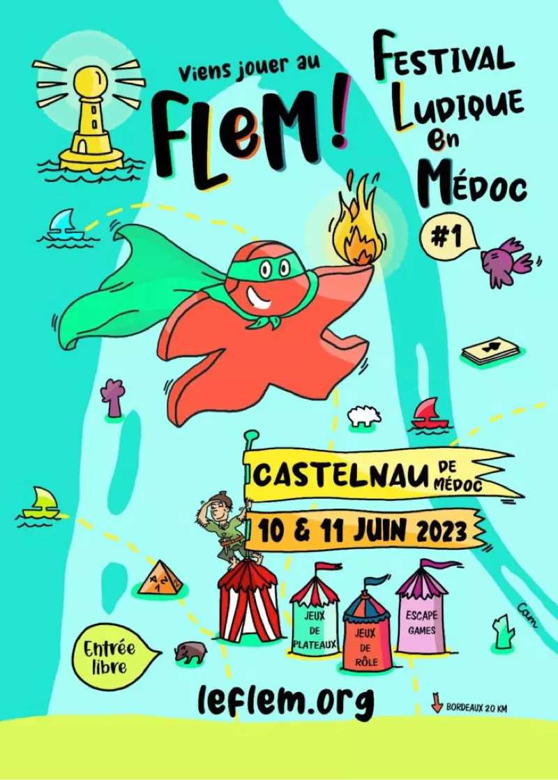 Affiche officielle Le FLeM : Festival Ludique en MÃ©doc 2023