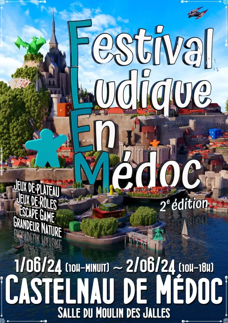 Affiche officielle Le FLeM : Festival Ludique en MÃ©doc 2024