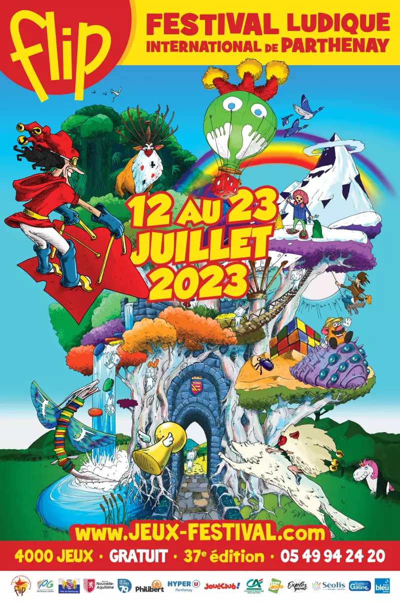 Affiche officielle Festival Ludique International de Parthenay - FLIP 2023