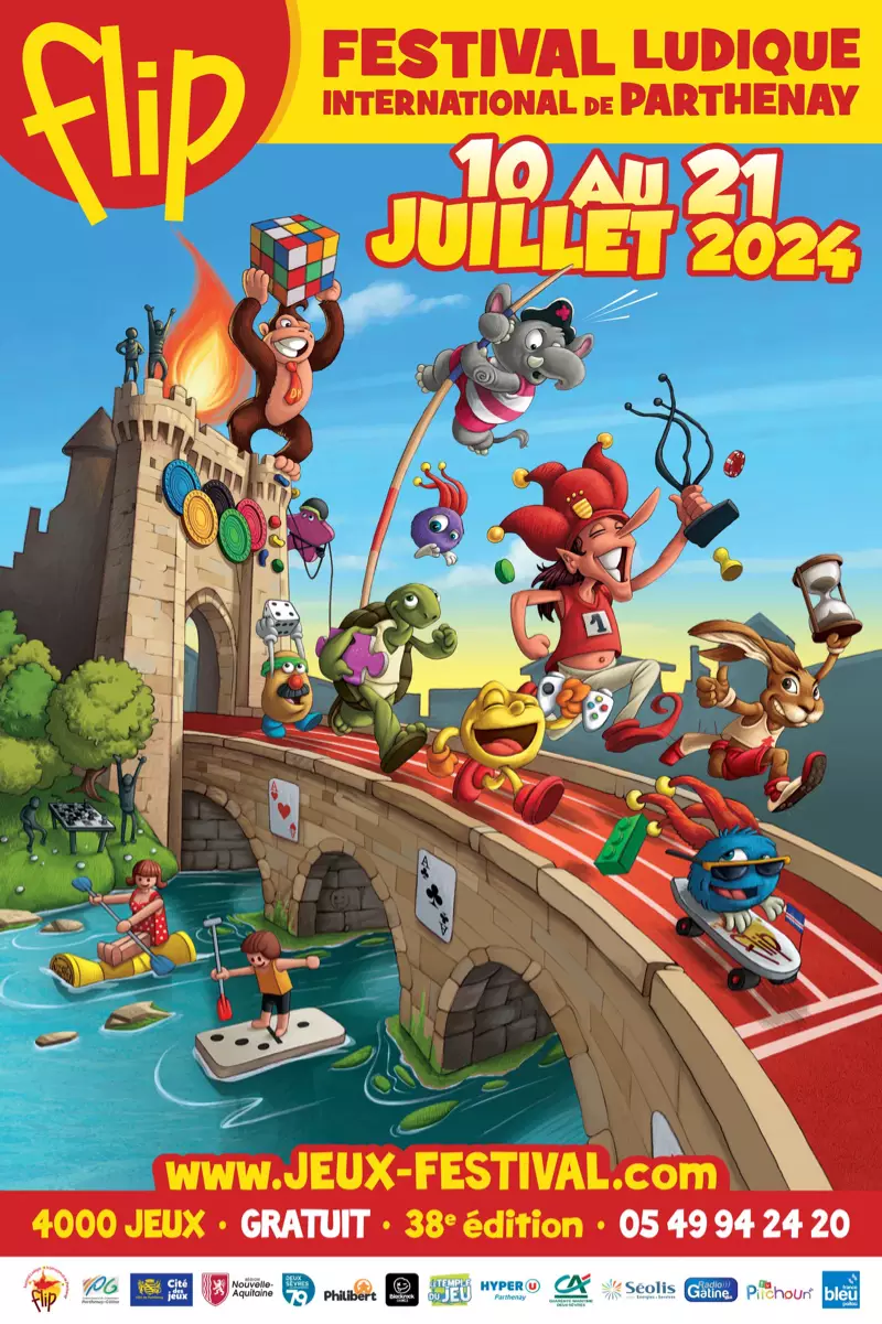 Official poster Festival Ludique International de Parthenay - FLIP 2024