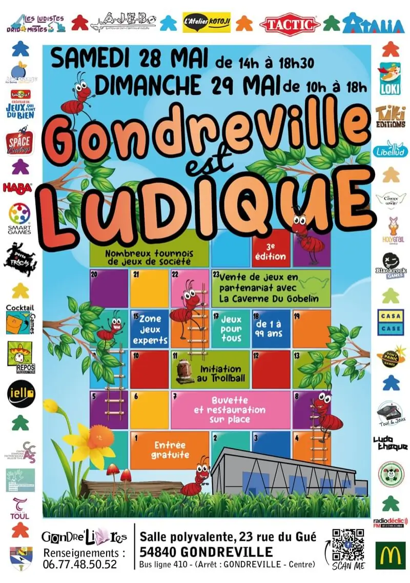 Affiche officielle Gondreville est ludique 2022