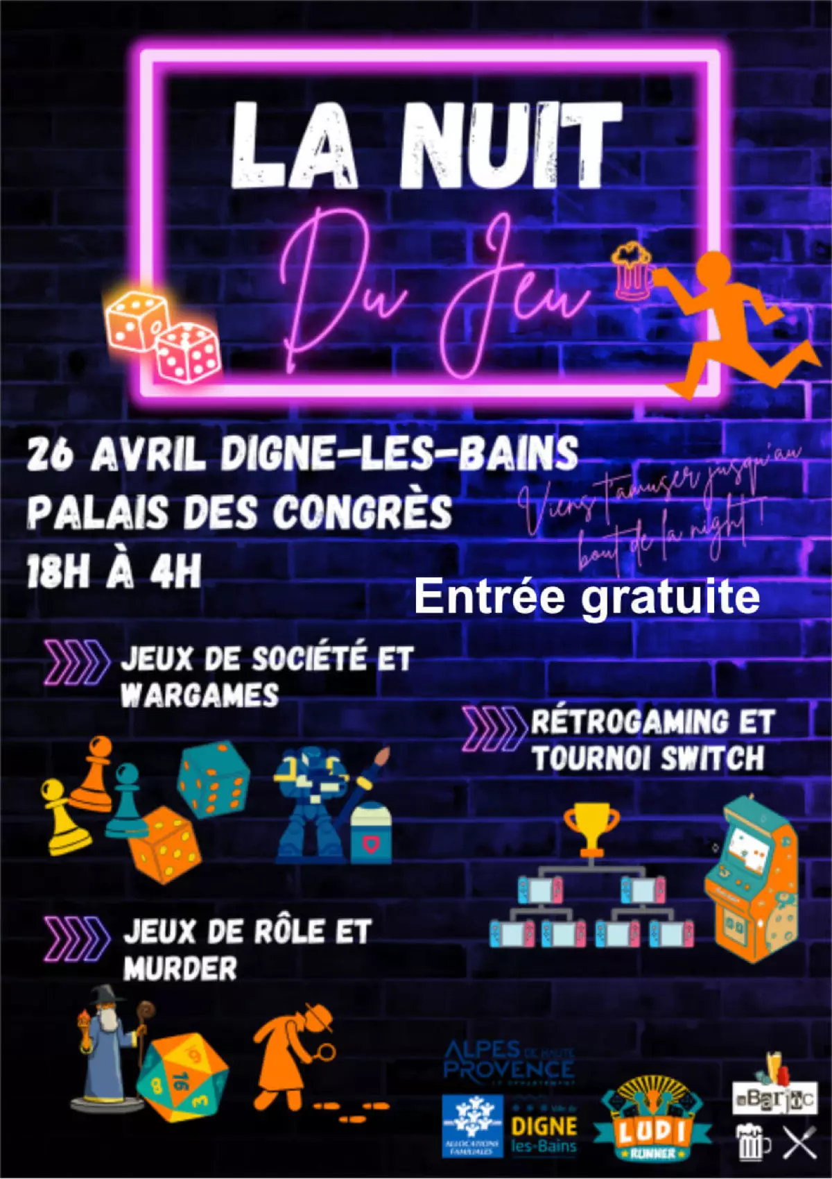 Affiche officielle Nuit du jeu de Digne-les-bains 2025