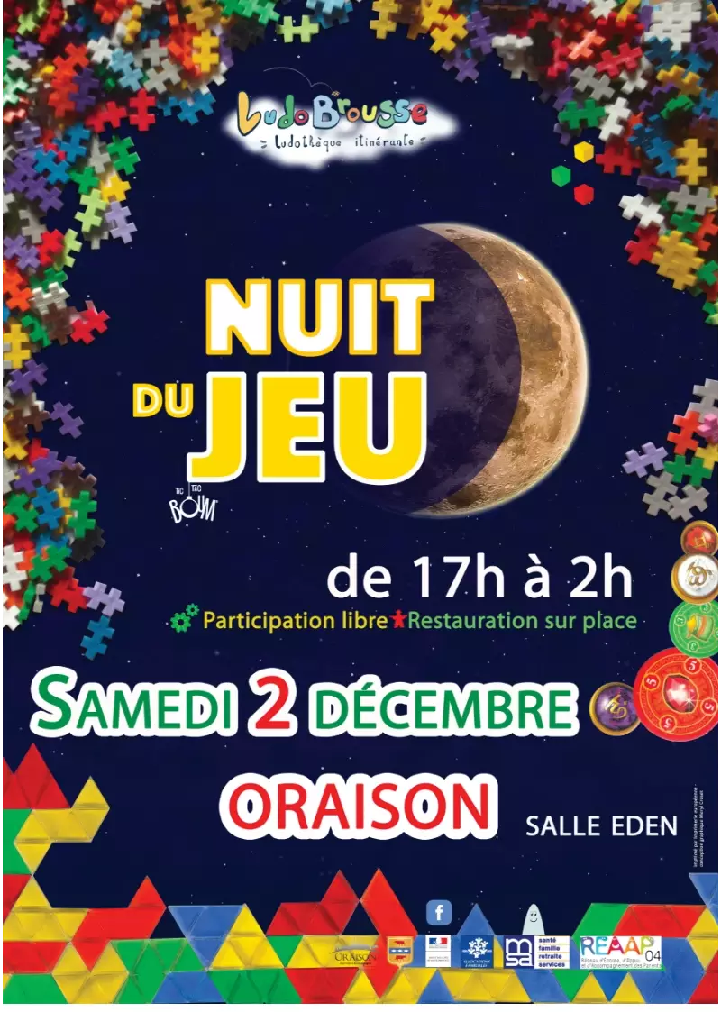 Official poster Nuit du jeu Ã  Oraison 2023