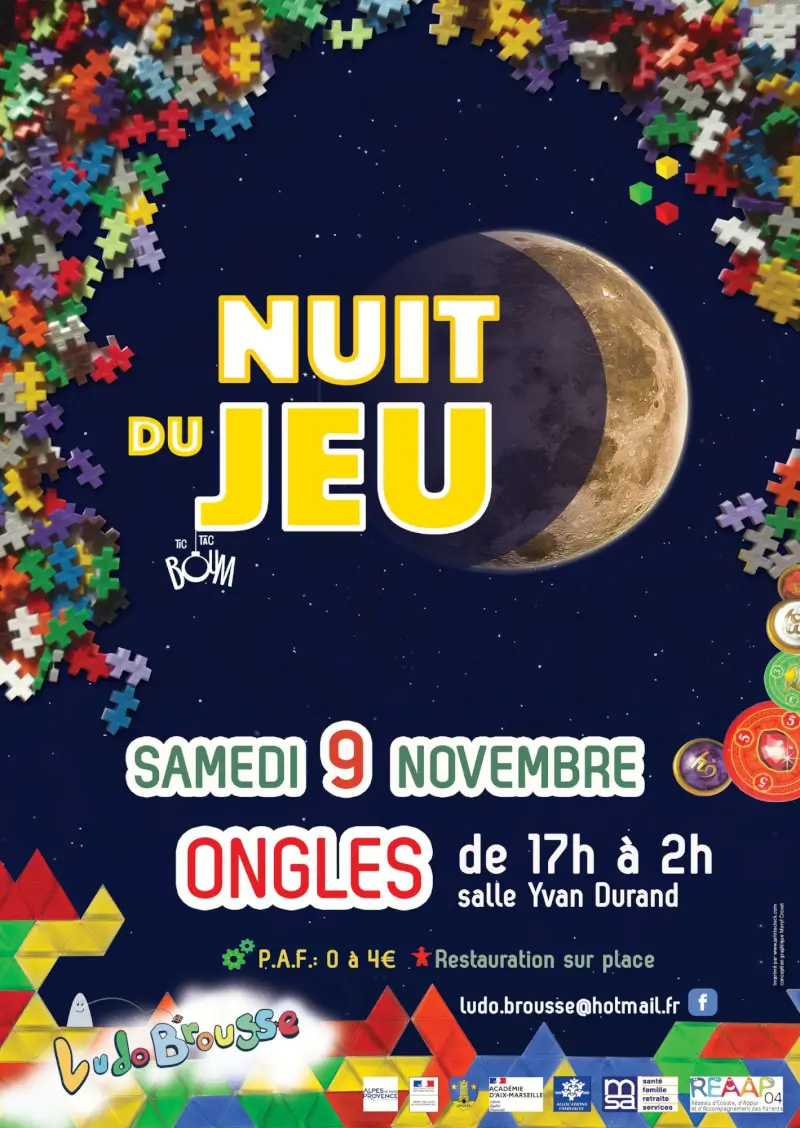 Affiche officielle Nuit du jeu à Ongles 2024