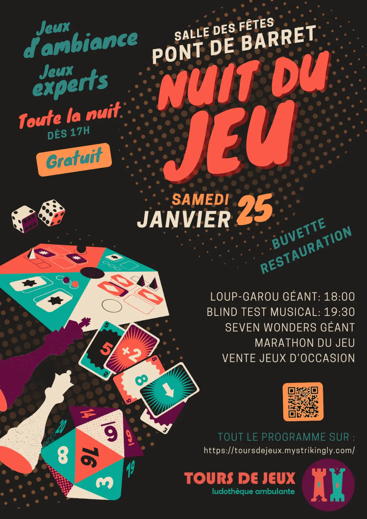 Affiche officielle Nuit du jeu Pont de Barret 2025