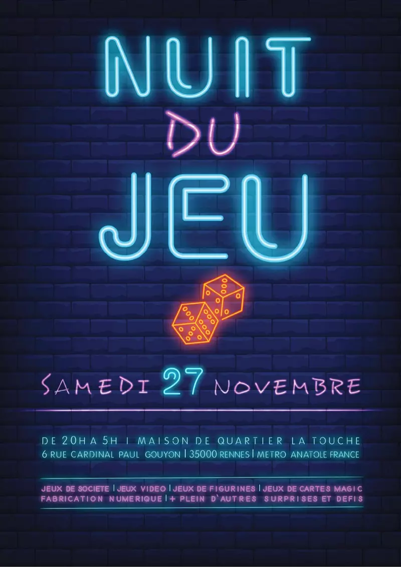Affiche officielle Nuit du Jeu 2021