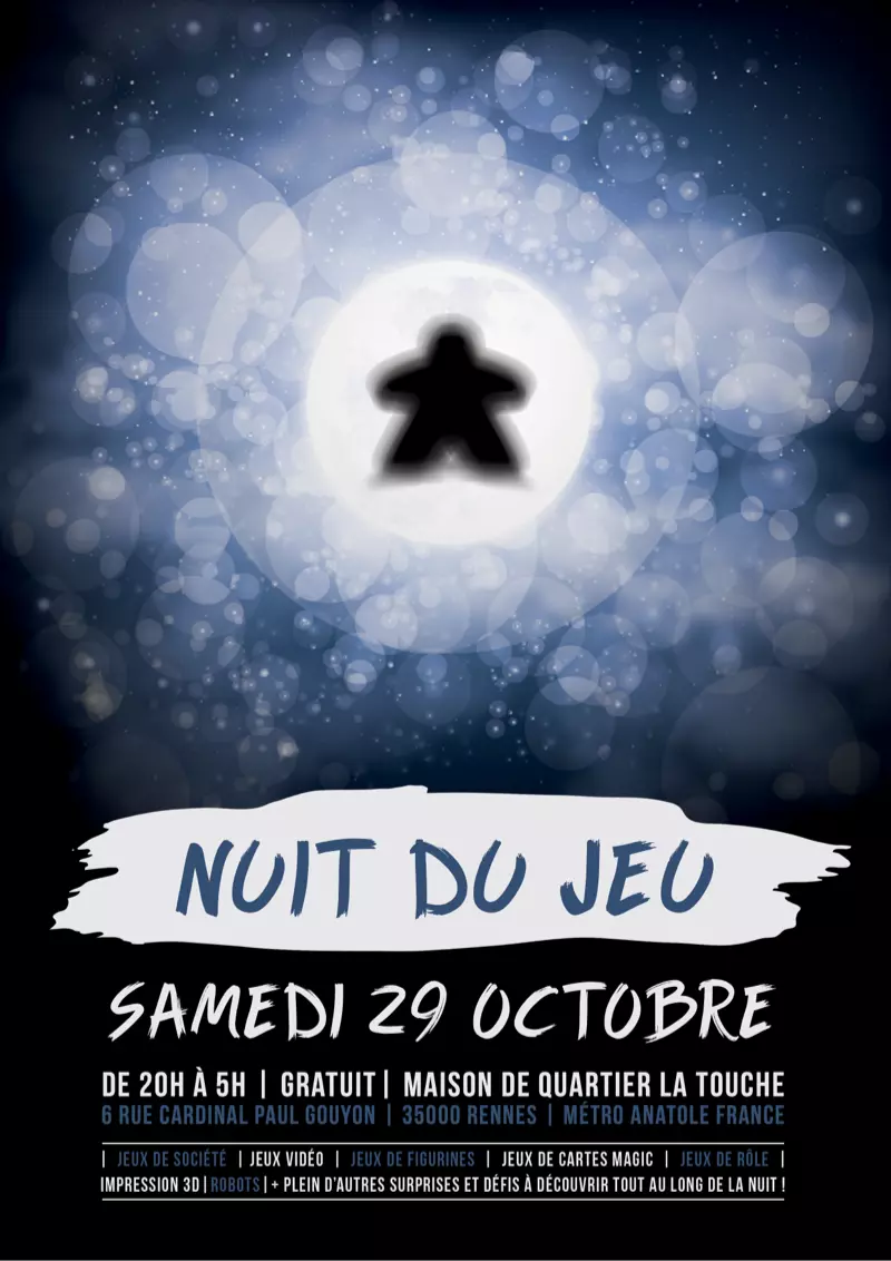 Affiche officielle P'tite Nuit du Jeu 2022