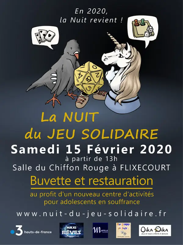 Official poster Nuit du Jeu Solidaire 2020