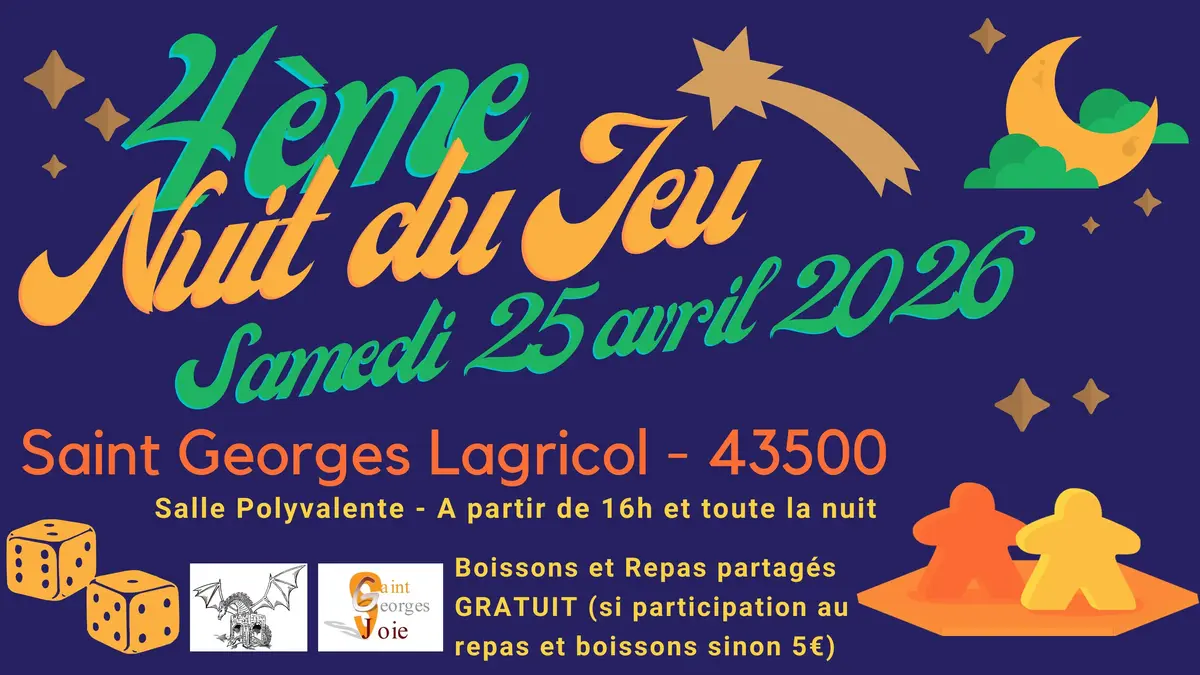 Affiche officielle Nuit du Jeu à St Georges Lagricol 2026