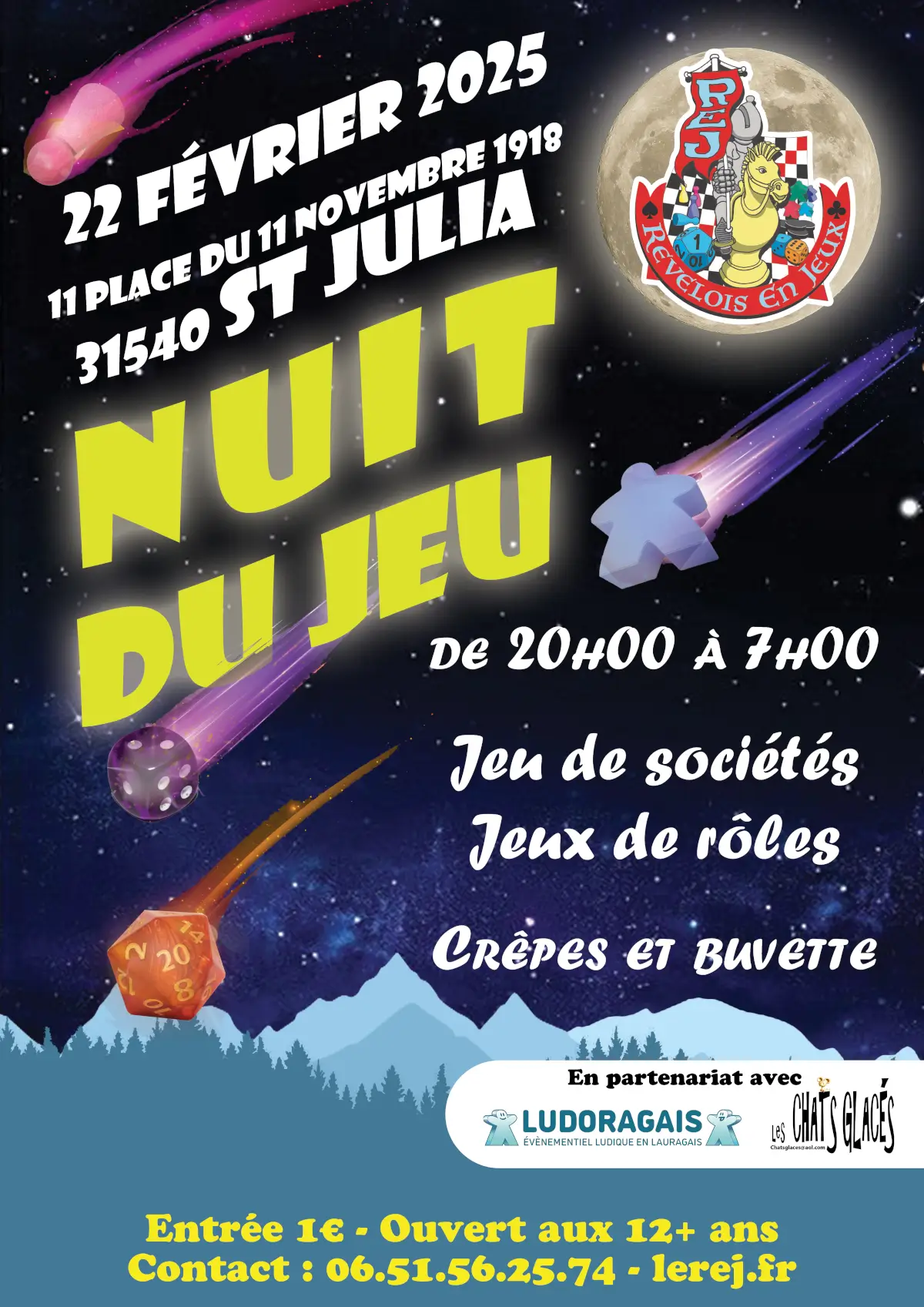 Official poster Nuit du jeu St Julia 2025