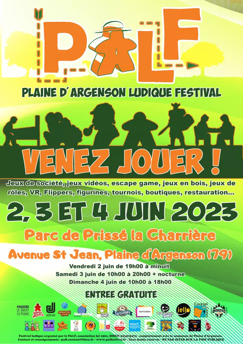 Affiche officielle Plaine d'Argenson Ludique Festival - PALF 2023