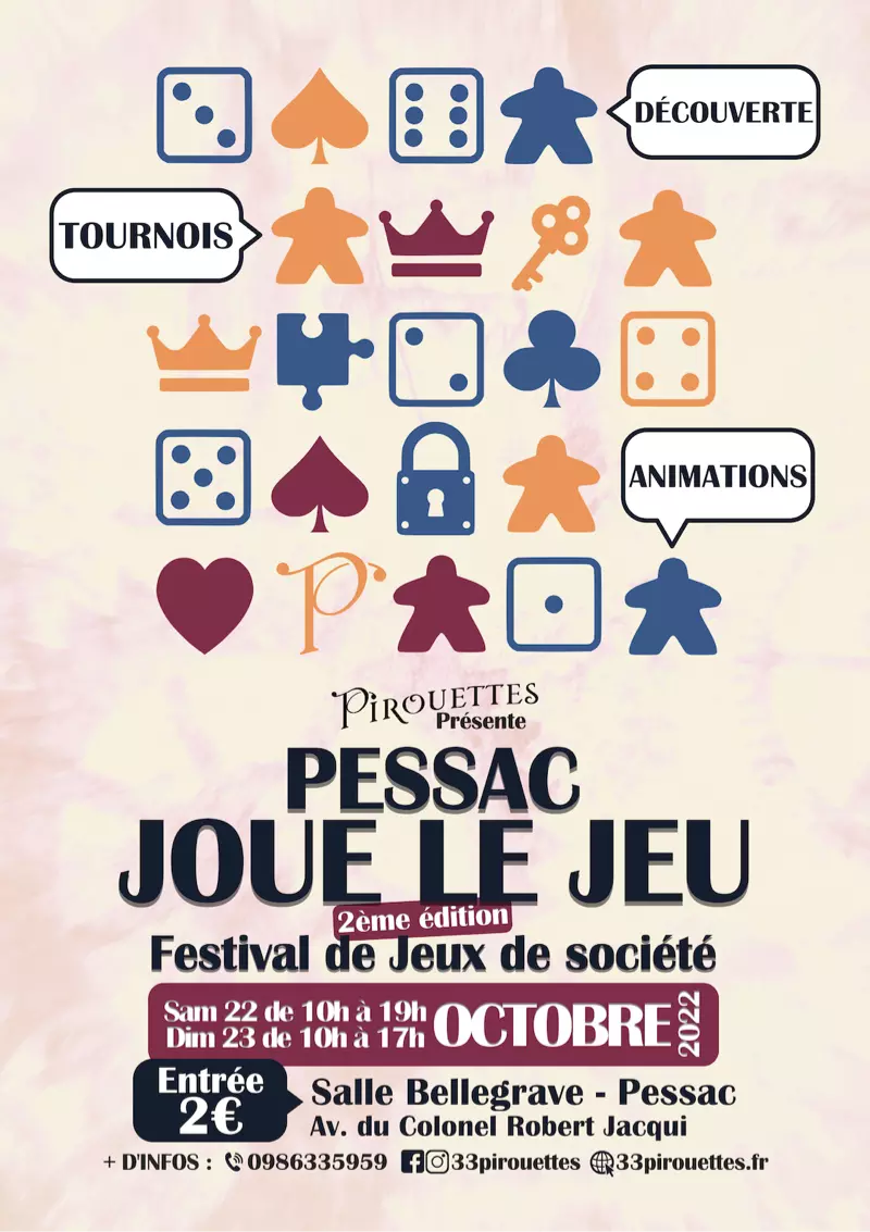 Affiche officielle Pessac Joue le Jeu 2022