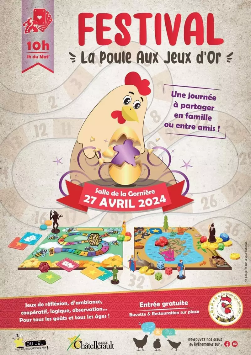 Affiche officielle Festival de la poule aux jeux d'or 2024