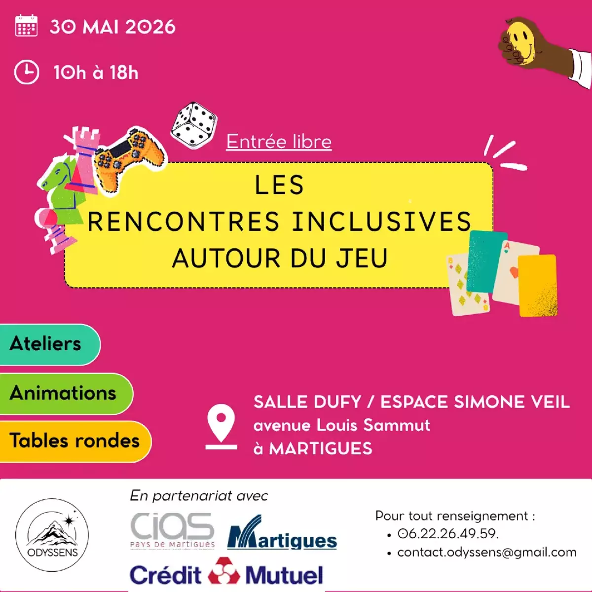 Affiche officielle Les rencontres inclusives autour du jeu 2026