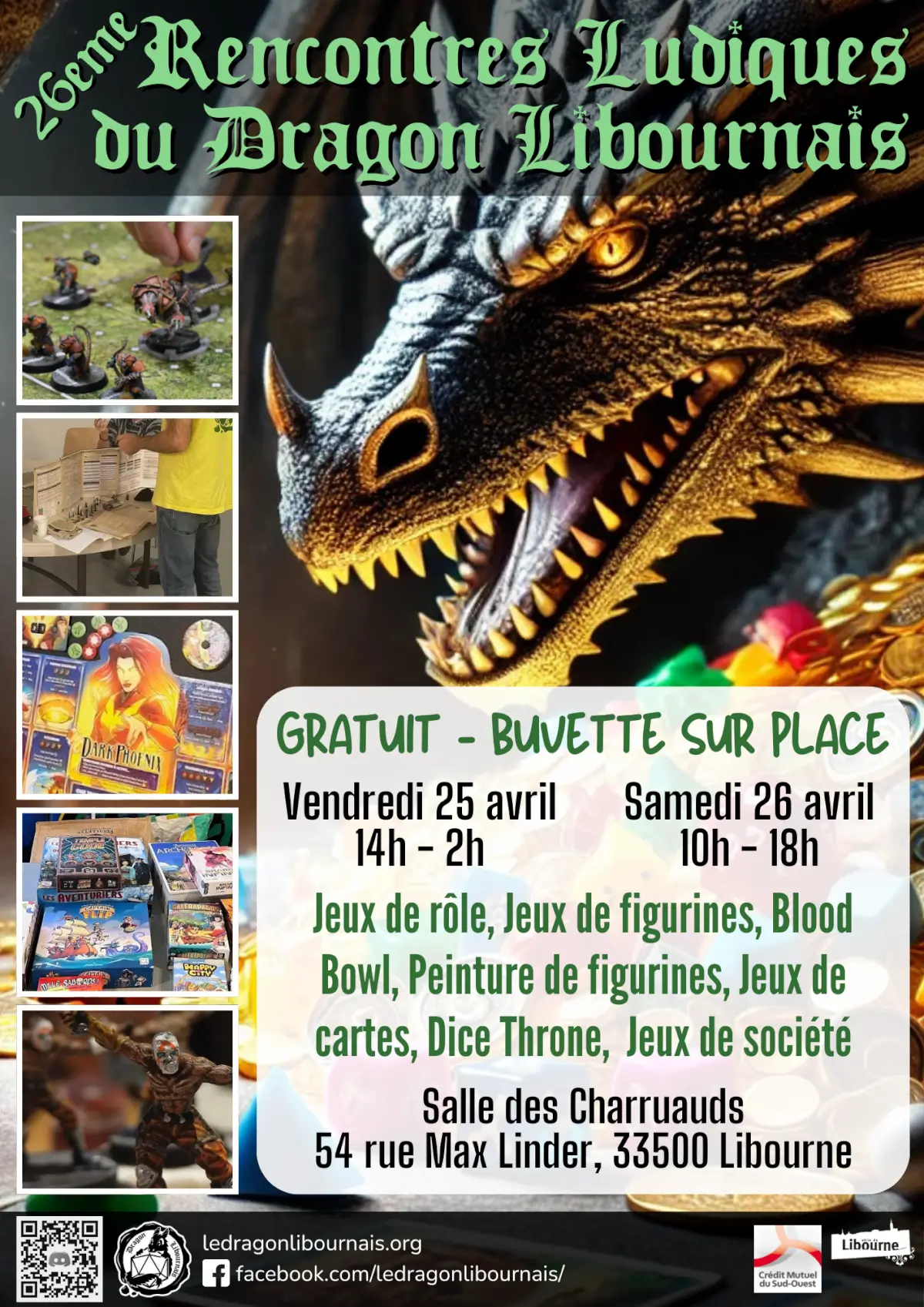 Affiche officielle Rencontres Ludiques du Dragon Libournais 2025
