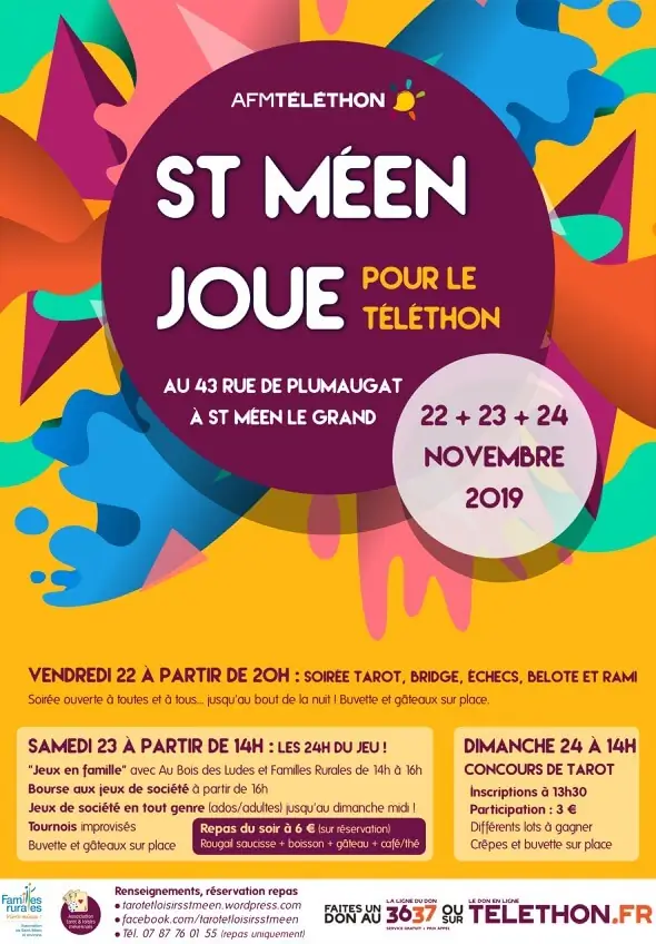 Affiche officielle St MÃ©en joue pour le TÃ©lÃ©thon 2019