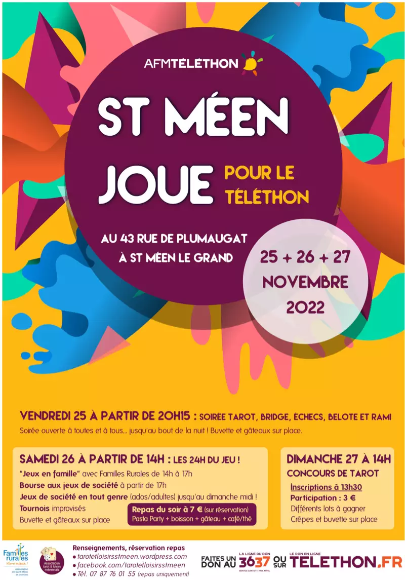 Affiche officielle St Méen joue pour le Téléthon 2022