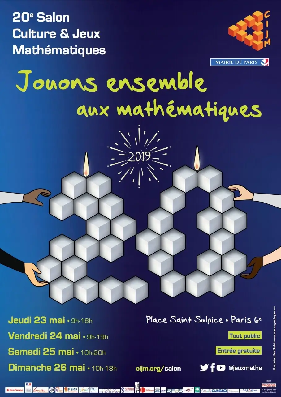 Affiche officielle Jouons ensemble aux mathématiques 2019