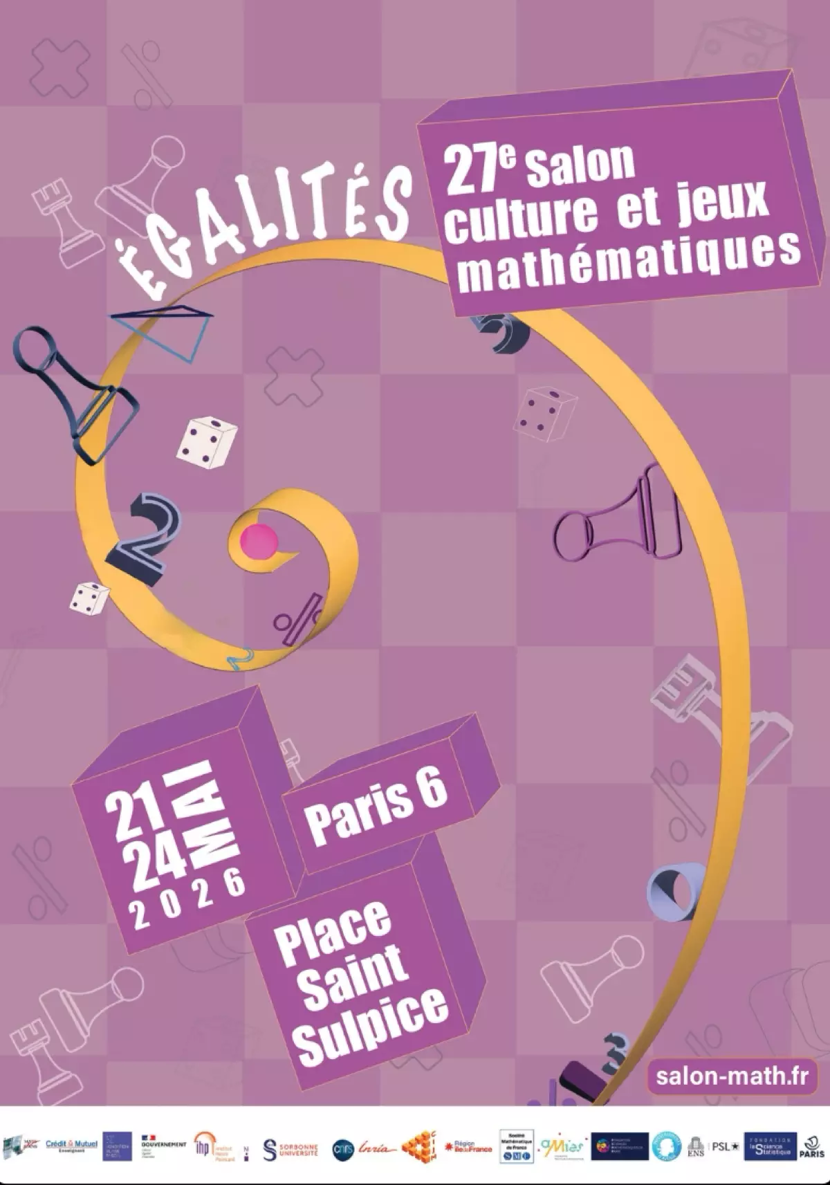 Affiche officielle Jouons ensemble aux mathématiques 2026