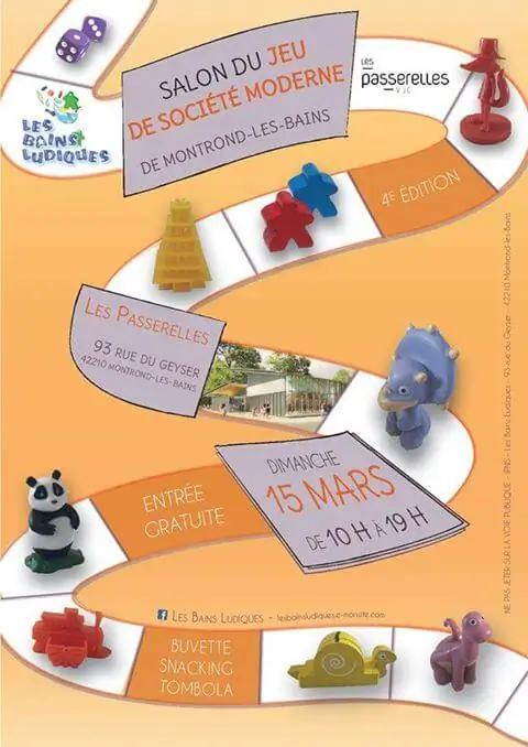 Affiche officielle Salon du jeu de sociÃ©tÃ© moderne de Montrond-les-Bains 2021