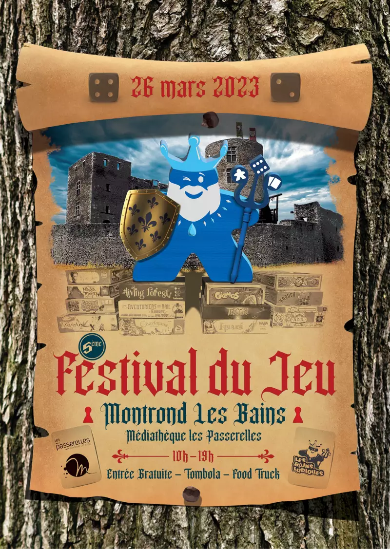 Affiche officielle Festival du jeu de Montrond-les-Bains 2023