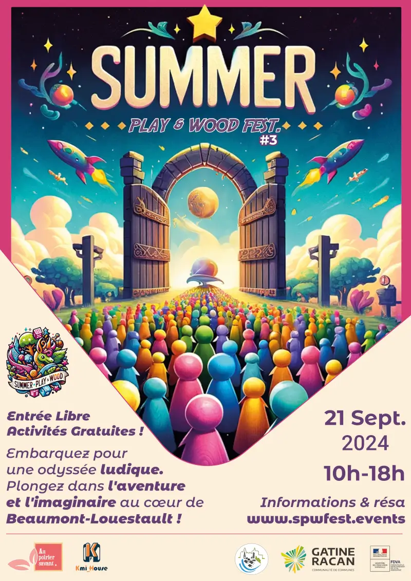 Affiche officielle Summer play & wood Fest. — Festival de l'imaginaire 2024