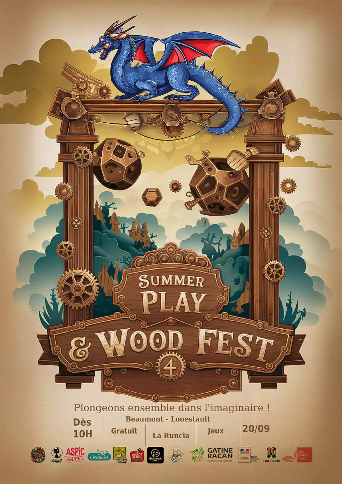 Affiche officielle Summer play & wood Fest. - Festival de l'imaginaire 2025