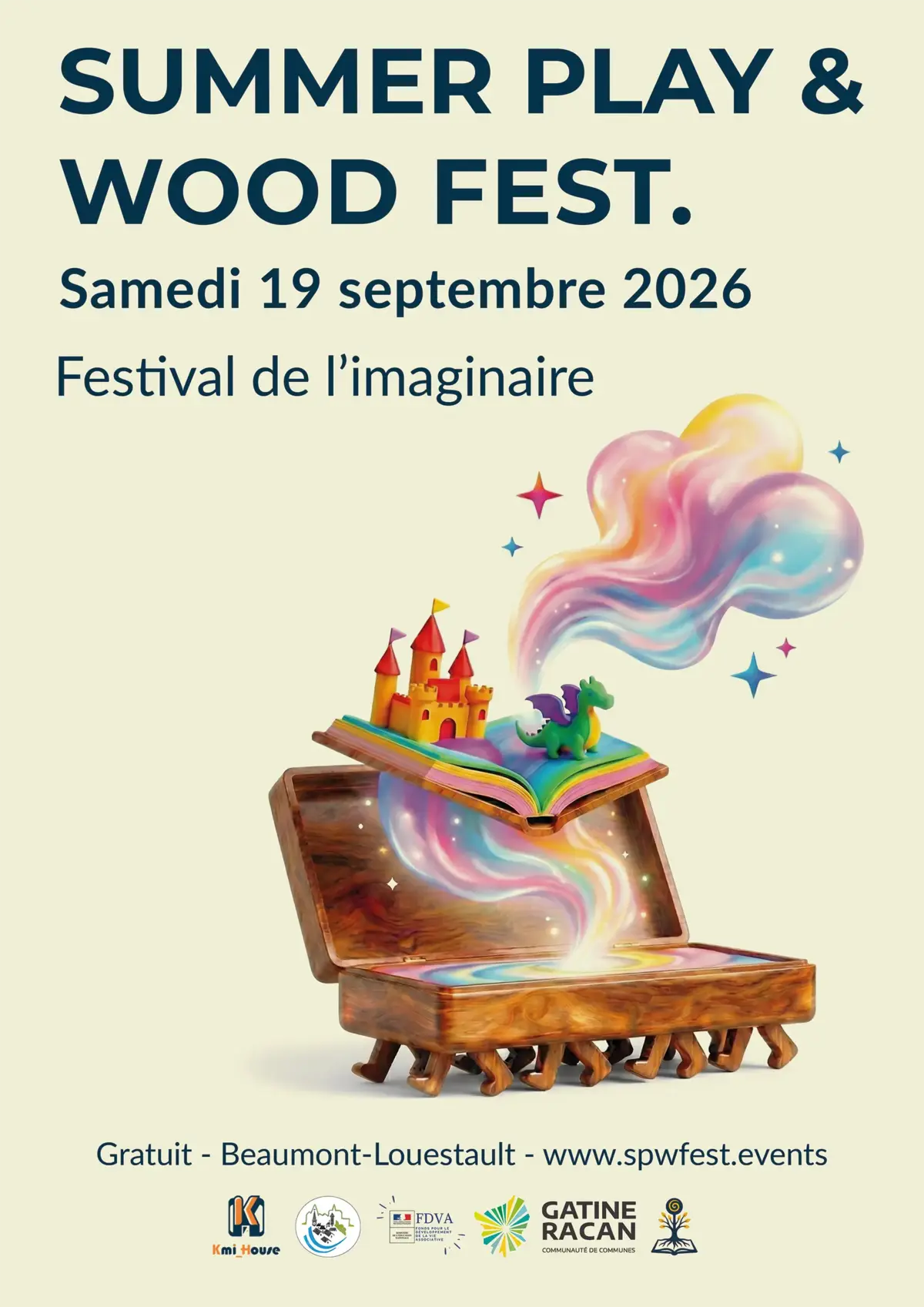Official poster Summer play & wood Fest. — Festival de l'imaginaire 2026