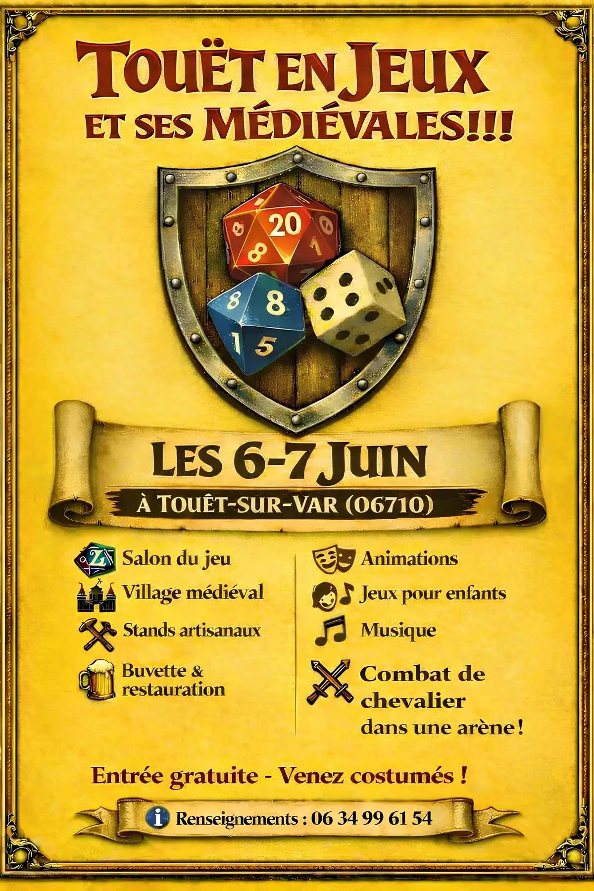 Affiche officielle Touët en Jeux et ses Médiévales 2026