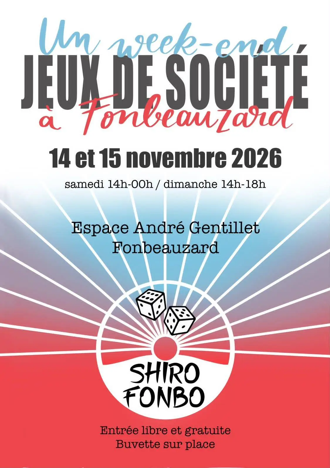 Affiche officielle Week-end Jeux de Société à Fonbeauzard 2026