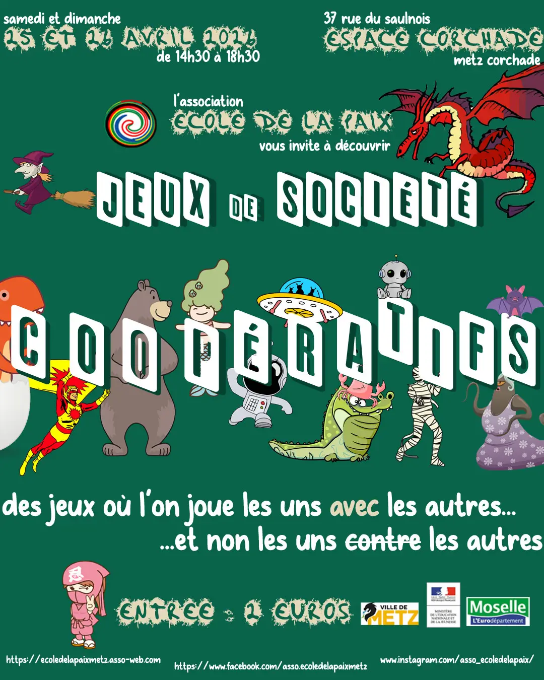 Affiche officielle Week-end jeux de société coopératifs 2026