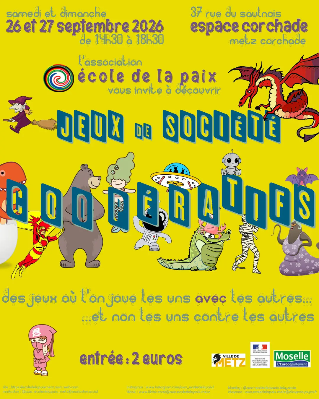 Affiche officielle Week-end jeux de société coopératifs 2026