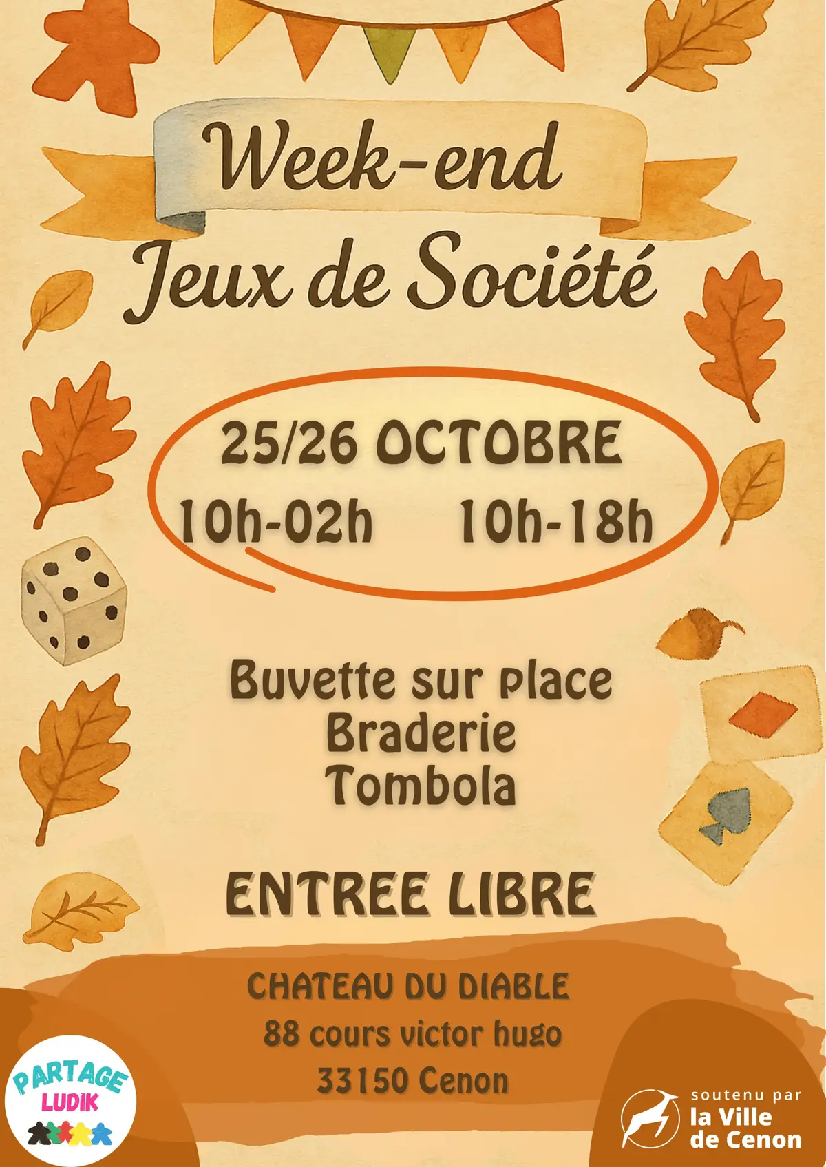 Affiche officielle Week-end Jeux Ă Cenon 2025