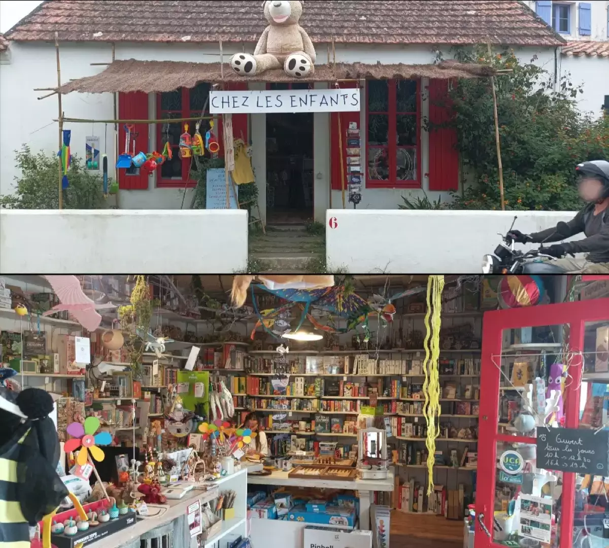 Photo devanture boutique Chez les enfants Yeu, boutique de jeux de société, France