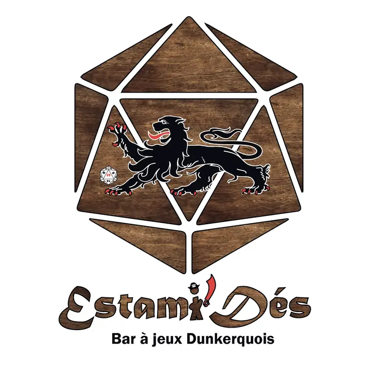 Logo Estami'Dés, boutique ludique + bar à jeux, France