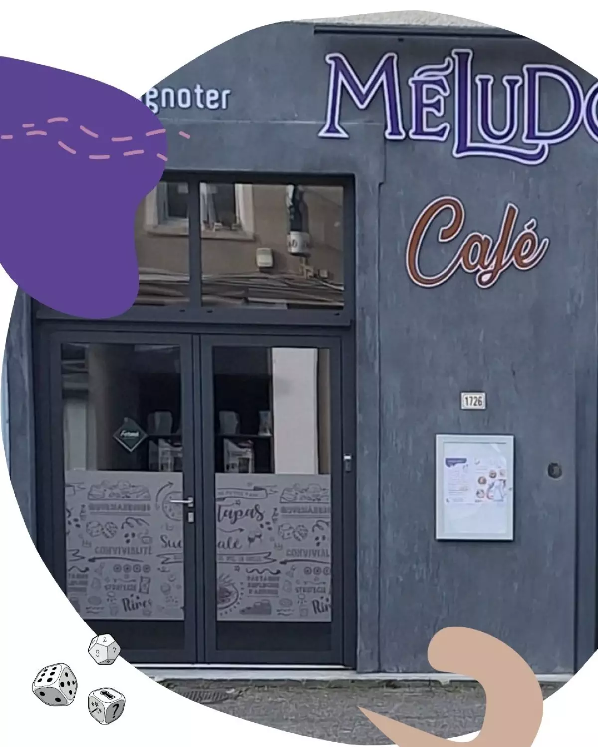 Photo devanture commerce Méludo-Café, bar à jeux, France