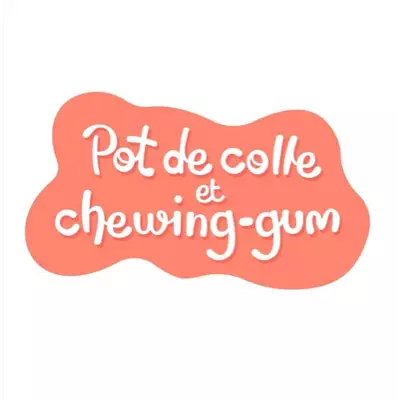 Logo Pot de colle et chewing-gum, boutique ludique, France