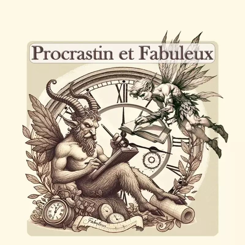 Logo Procrastin et Fabuleux, game store + board game cafe, France