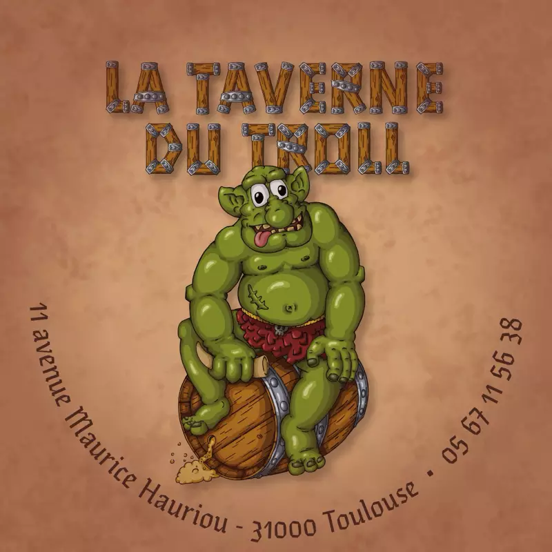 Photo devanture commerce La taverne du Troll, bar à jeux, France